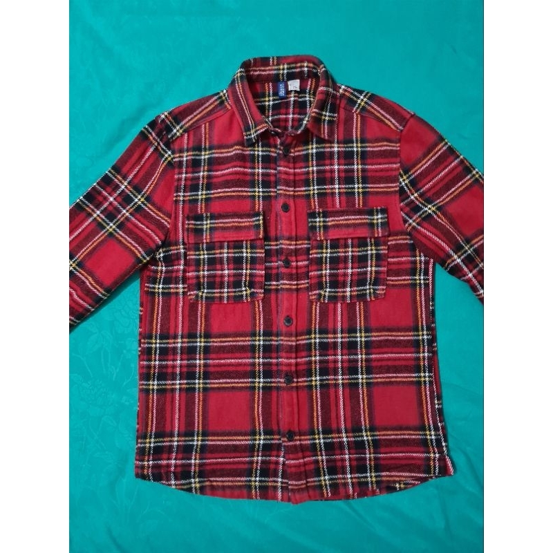 kemeja flanel h&m