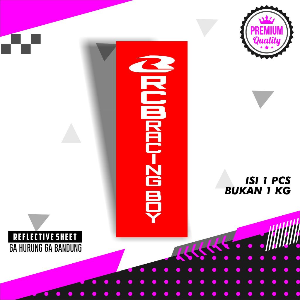 Stiker Motor Keren RCB Racing Boys Aksesoris Shock Bottom Cutting Warna Merah Tulisan Keren Motor