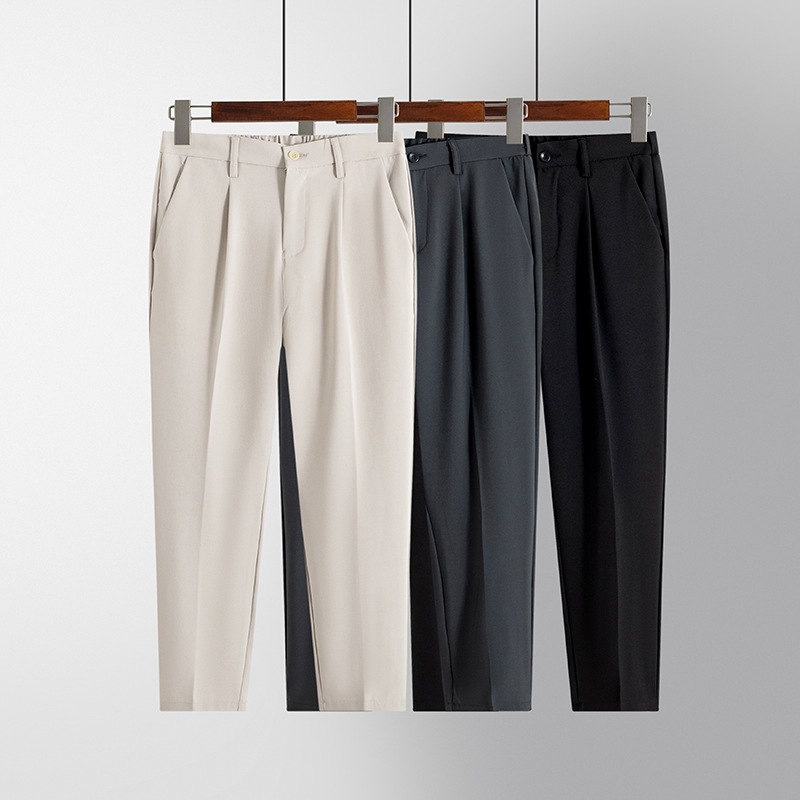 Babadjoe.id - Celana Ankle Pants Pria Formal Slimfit bahan Semi Wool Premium