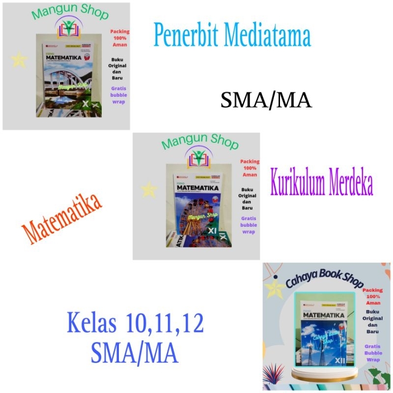 Buku Esensi Matematika ( Tingkat Lanjut) Kelas 10,11,12 SMA Kurikulum Merdeka.Mediatama