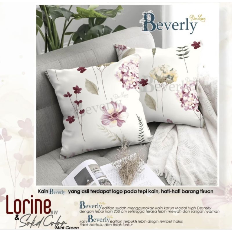 Sarung Bantal Sofa Kursi 40x40 45x45 50x50 60x60 Bahan Katun Motif Bunga Mawar Merah Ungu Lakulatex 