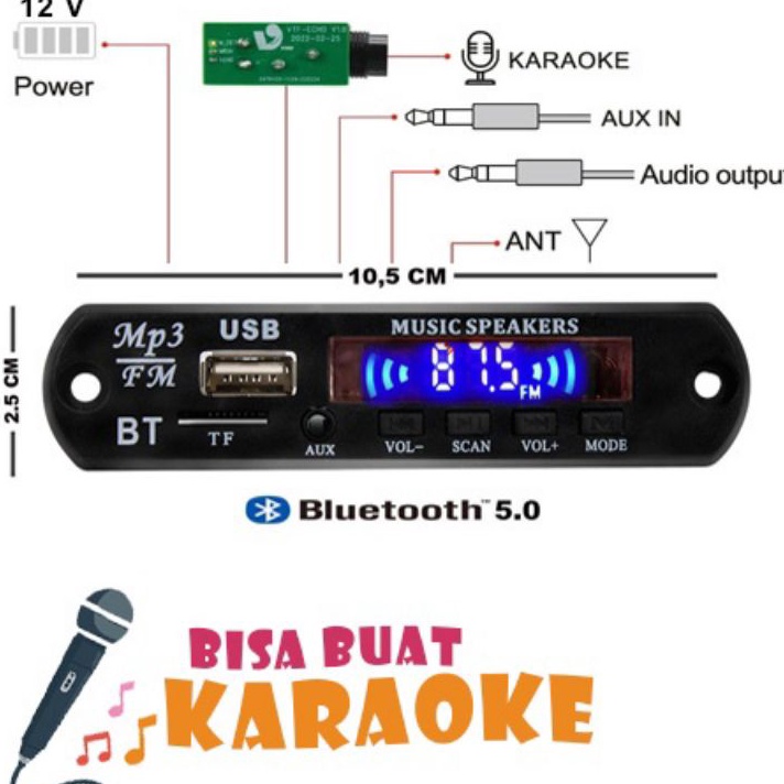 Teknologi untuk Generasi Mendatang MODUL MP3 BLUETOOTH KAROKE  ECHO  SOKET MIC