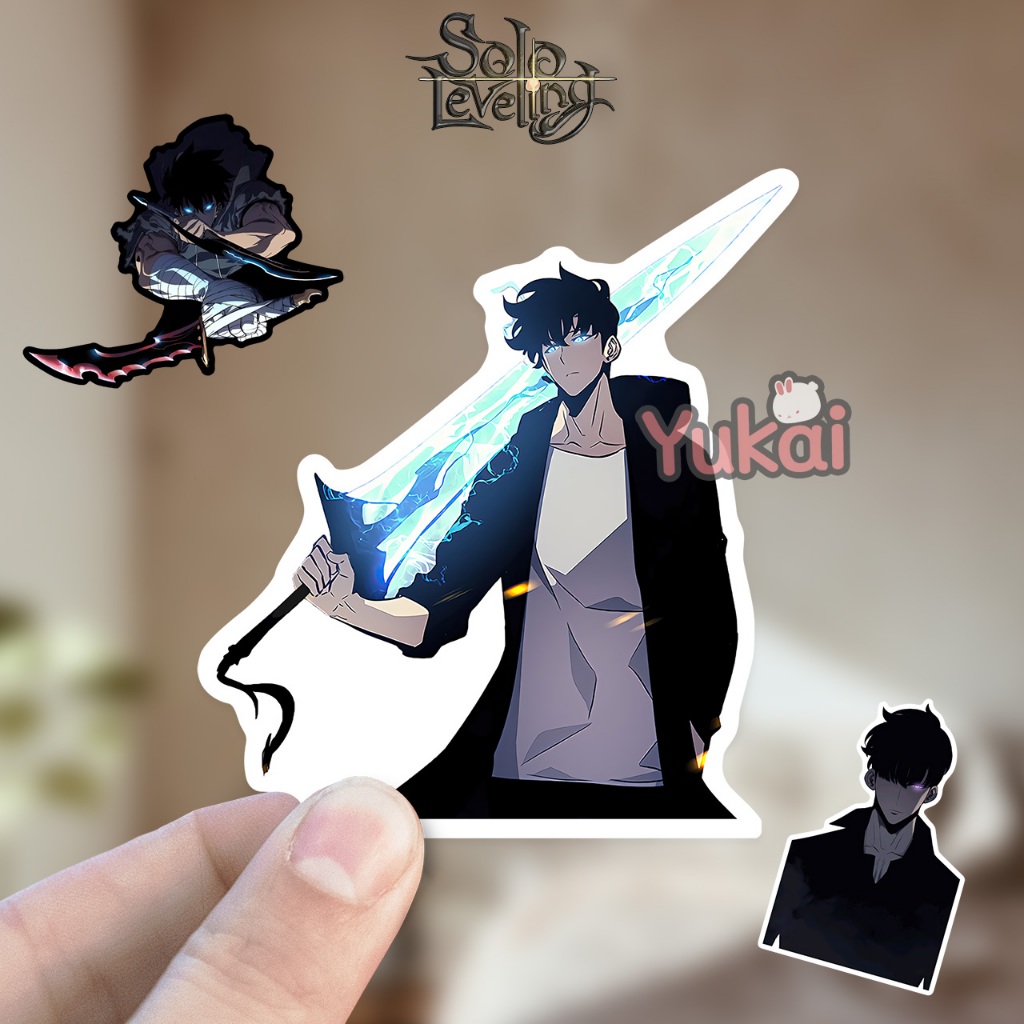 

Stiker Solo Leveling Premium, Jinwoo, Sticker Anime Waterproof