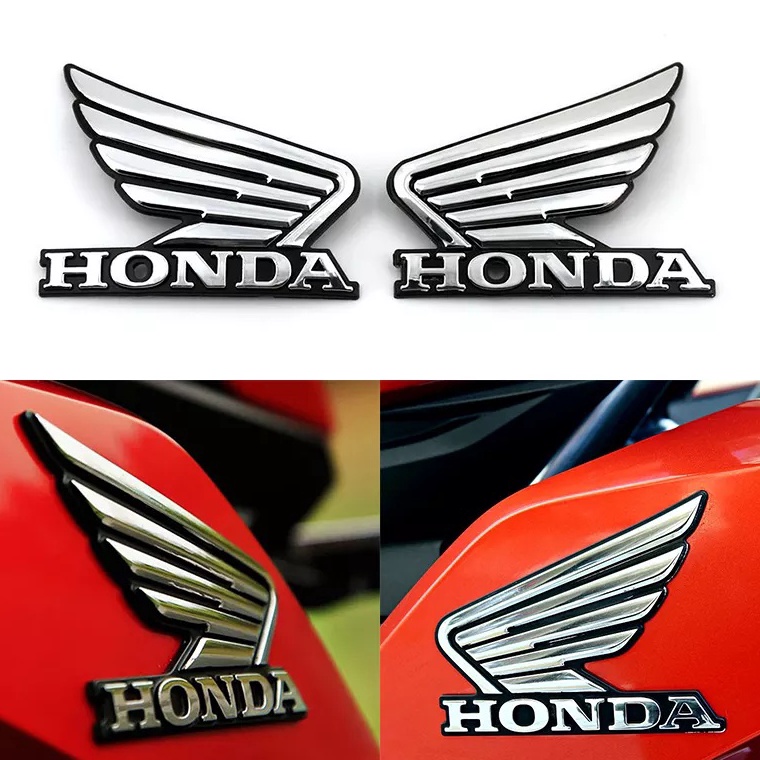 Ready Stok IcK Emblem Sayap Honda 3D Stiker Wing Timbul Astrea Variasi 2 Pcs Satu Set Logo Wings Sep