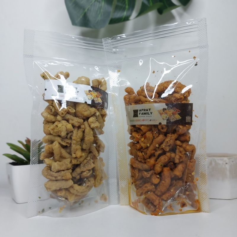 

Paket Usus Kriuk Pedas & Asin 2 pcs 100g / Aneka Snack Murah / Oleh-oleh Cirebon