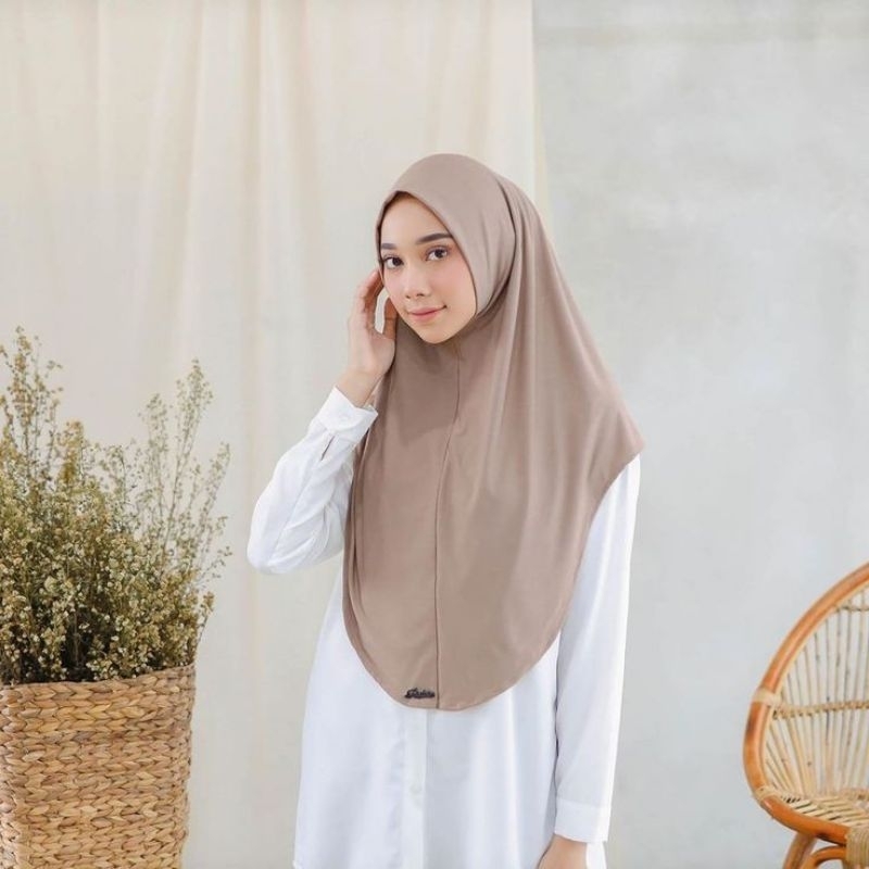 hijabbergo tanpa pet Jersey|| hijab instan oval
