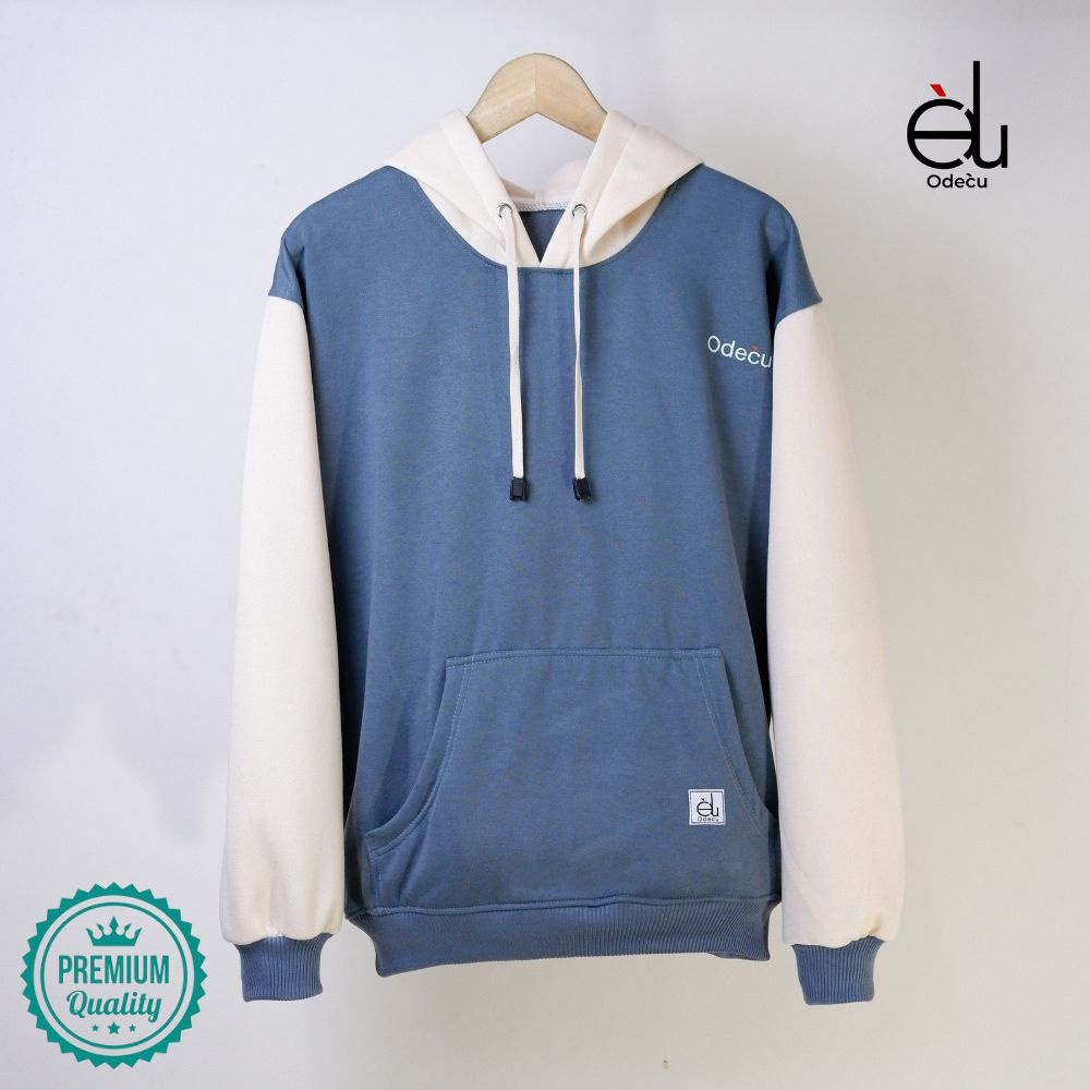 PREMIUM HOODIE TWO COLOR DENIM VANILLA SWEATER OVERSIZE PRIA WANITA ODECU