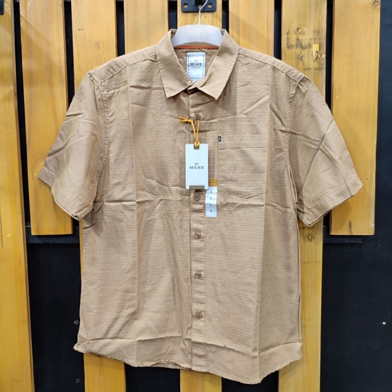 M.GEE ORIGINAL 008 Atasan Kemeja Pria Motif Lengan Pendek