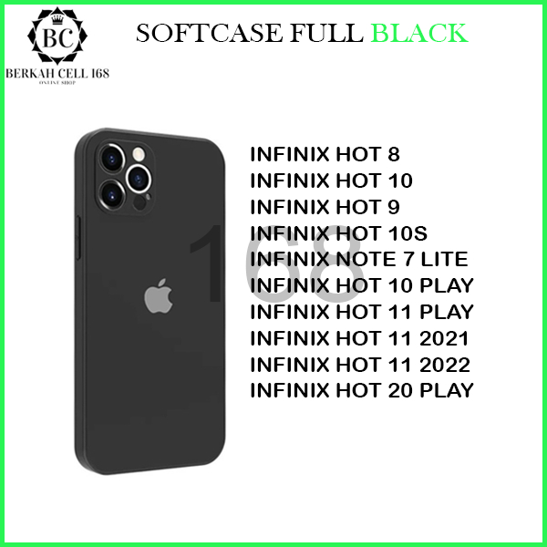 SOFTCASE INFINIX HOT 8 / HOT 9 / HOT 10 / 10S / 10 PLAY / HOT 11 2021 / HOT 11 2022 / 11 PLAY / HOT 20 PLAY / NOTE 7 LITE  - CASE FULL BLACK - BCL168