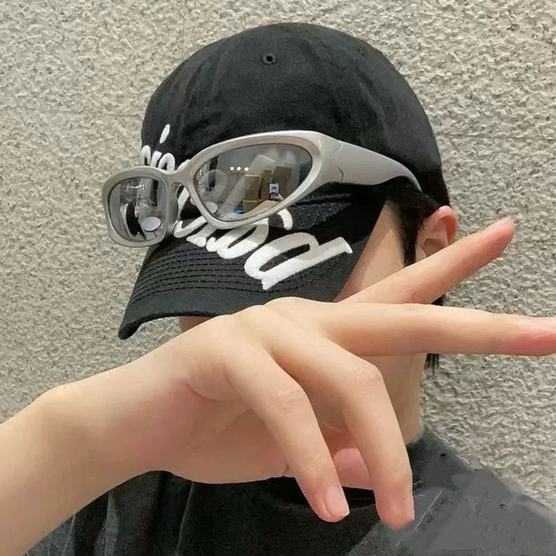 OFFICIAL WD Kacamata Steampunk Hitam Bersepeda Cyberpunk Hip Hop Punk Gaya Retro Eropa Olahraga