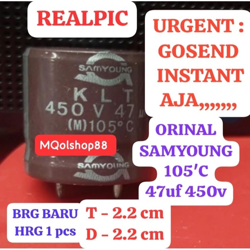 450v 47uf SAMYOUNG ORIGINAL elco kapasitor ECO 450v/47uf