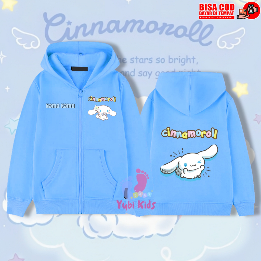 Jaket Zipper Anak / Jaket Resleting Anak Perempuan Cinnamoroll FREE NAMA