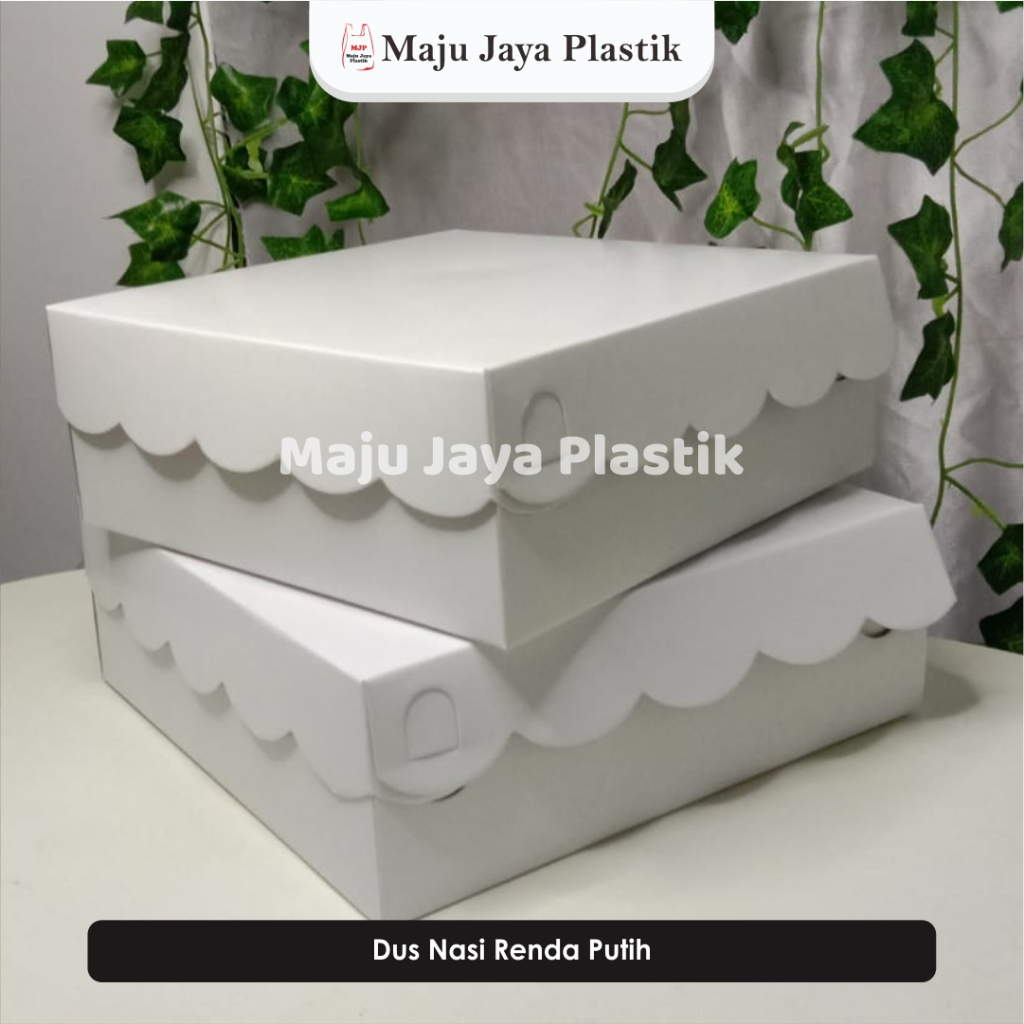 

(ECER) Dus Kotak Nasi Putih Renda 18x18 20x20 22x22 Tinggi 7 Box RENDA Putih Coat 310 gsm
