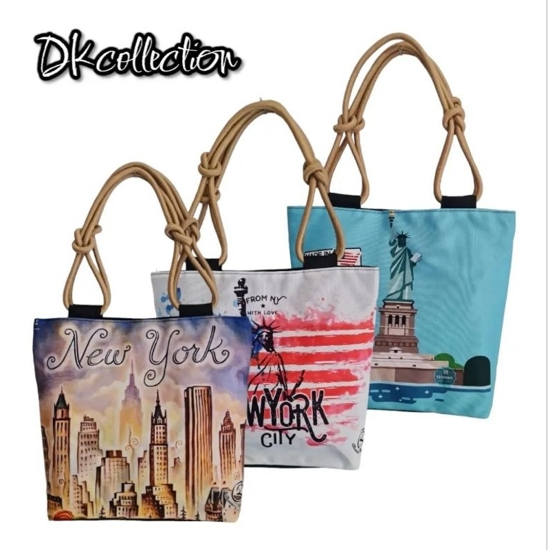 Tas bahu Newyork souvenir tas amerika tote bag USA tas tali amerika souvenir