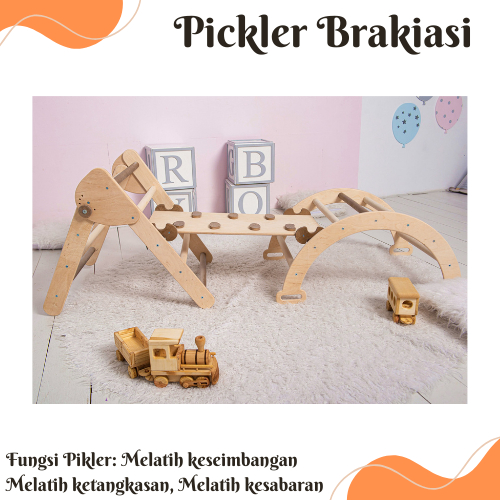 ( PIKLER BRAKIASI ) mainan kayu panjatan dan prosotan anak anak / pikler brakiasi kayu / pikler kayu