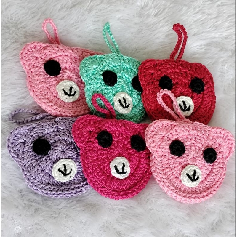 Dompet angpao rajut mini karakter//souvenir dompet rajut lucu