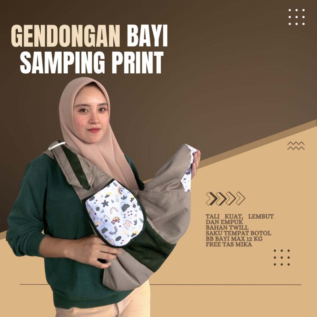Gendongan Bayi Samping Multifungsi / Gendongan Samping Print