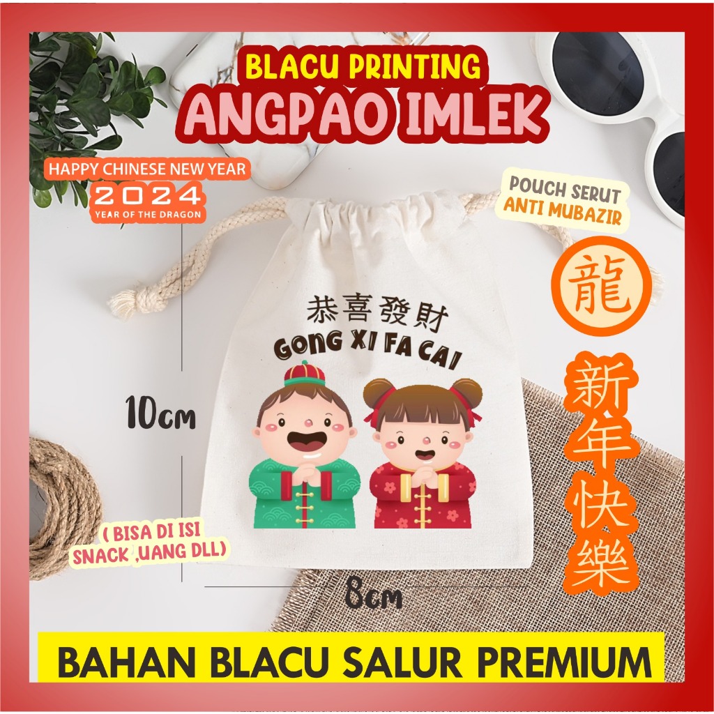 

Pouch Angpao Naga PREMIUM / Dragon 2024 Motif Lucu / bahan belacu