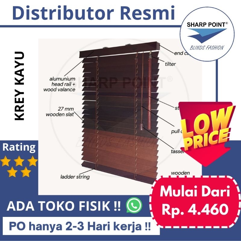 venetian Blind / Krey Kayu / Horizontal Blind / Wooden Blind