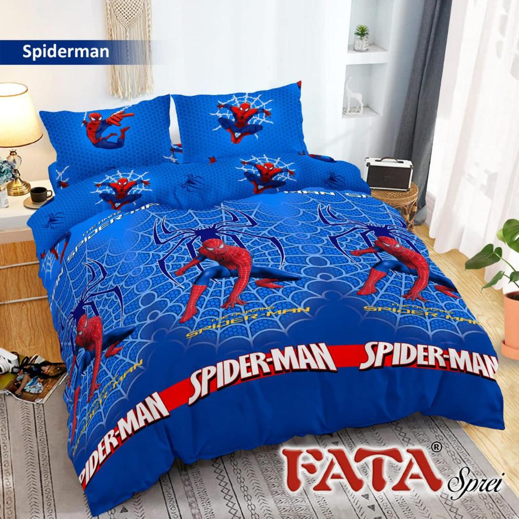 FATA Bedcover Sprei Set Spiderman Size No 3 Single 120x200 Murah Hadiah Anak Super Hero Marvel Karak