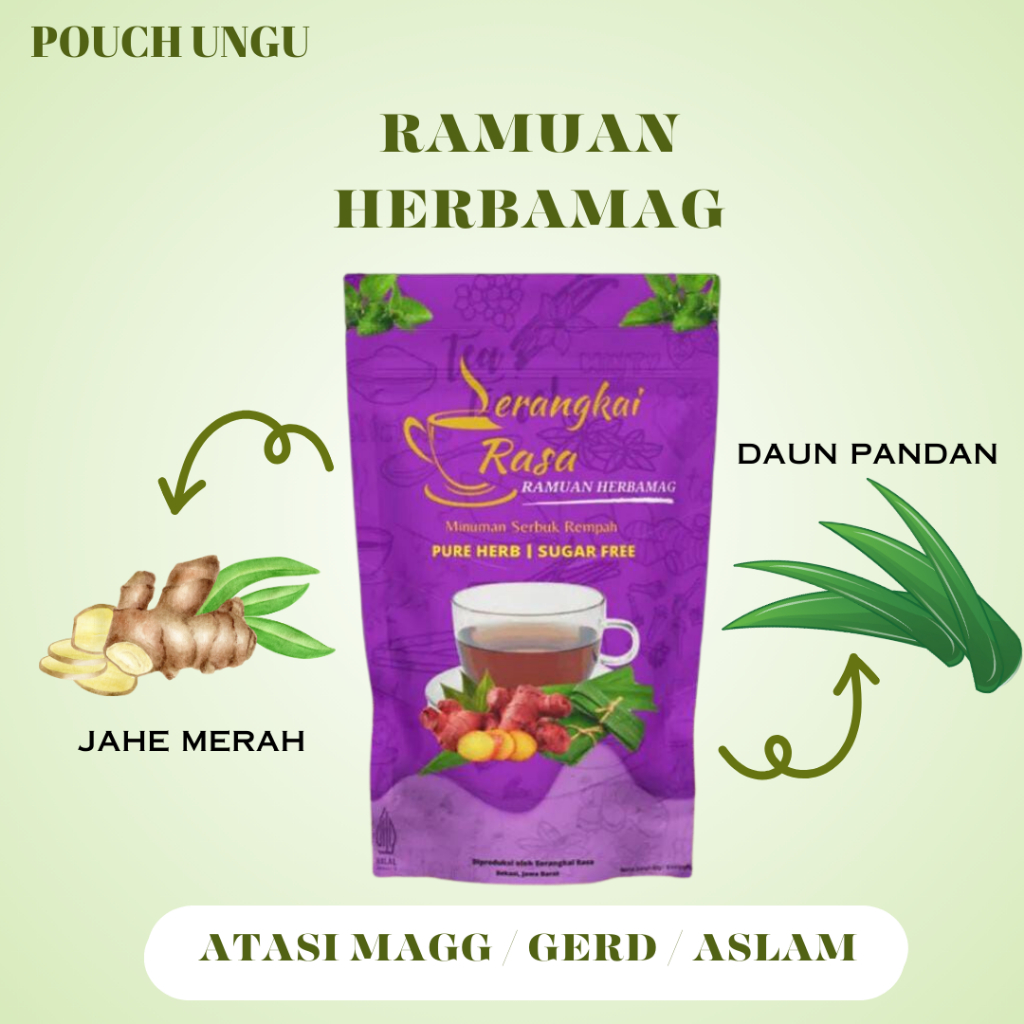 

XMASTER [ POUCH UNGU ] TEH CELUP REMPAH SERANGKAI RASA HERBAMAAG JSR MAAG GERD ASAM LAMBUNG