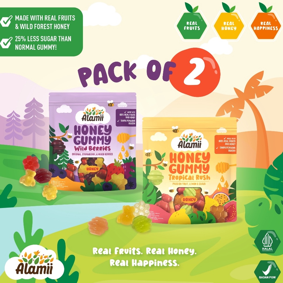 

KODE B93N Alamii Honey Gummy Pack of 2 x 4g Mix Varian