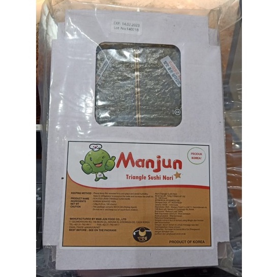 

KODE U2B Manjun Triangle Sushi Nori 1 pack 1 lembar Onigiri