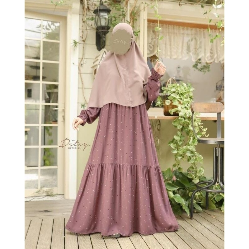 Ditsy Edisi Februari 2024 - Taly RaspBerry - Gamis Ditsy - Gamis Muslimah - Ditsy Addict