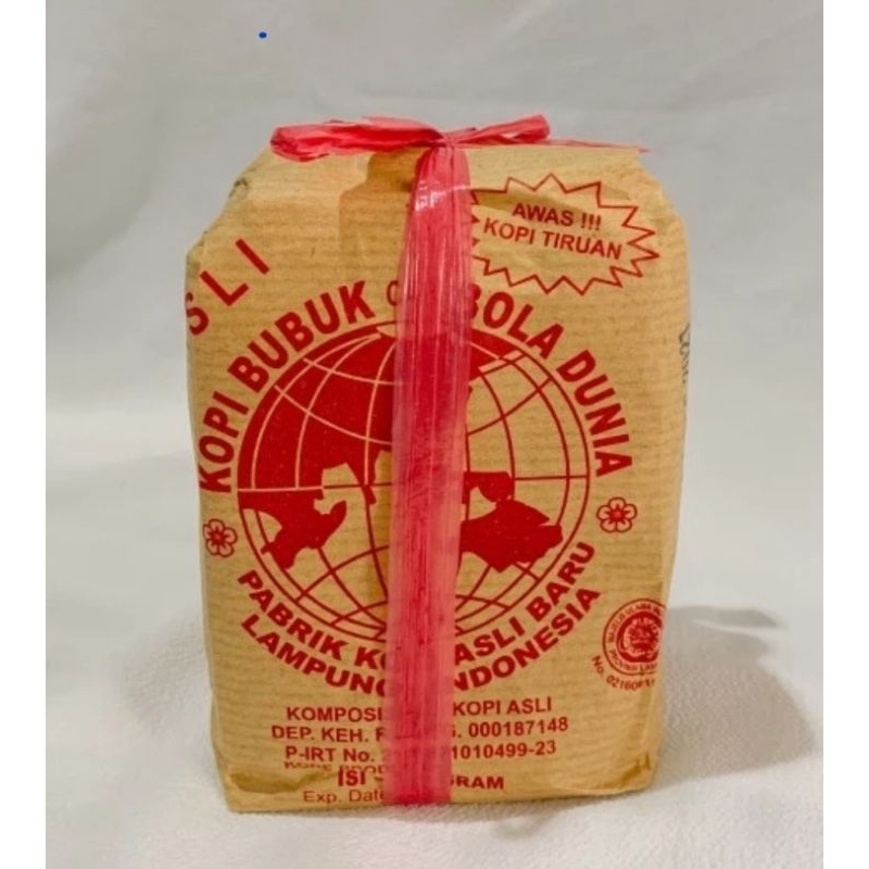 

bubuk kopi bola dunia lampung giling halus 225gr.kopi asli bola dunia lampung 225gr.