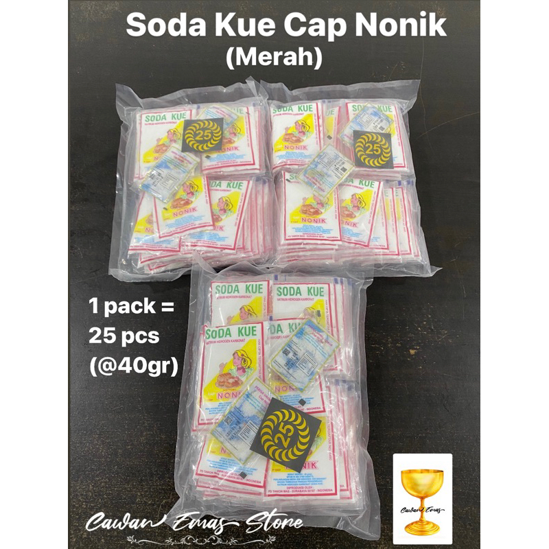 

[1PACK=25 pcs] soda kue nonik merah / soda kue cap nonik / 1 pack soda kue nonik