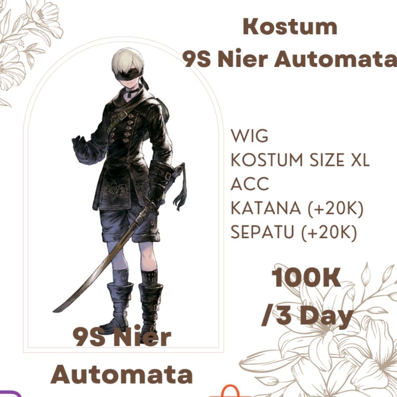 [RENTAL] Kostum 9S Nier Automata Size XL