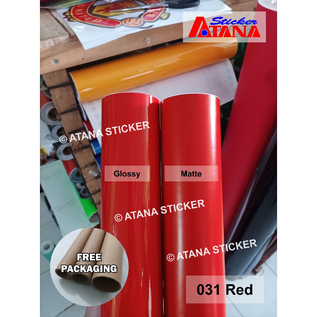 Skotlet Merah Glossy Doff Muda Tua Red 031 Darah Gloss Kilap Dop Metalik Cutting Stiker Anti Gores P