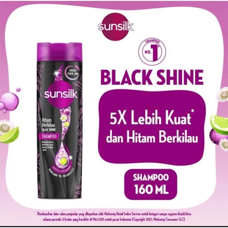 SUNSILK SHAMPOO BLACK SHINE 160ml