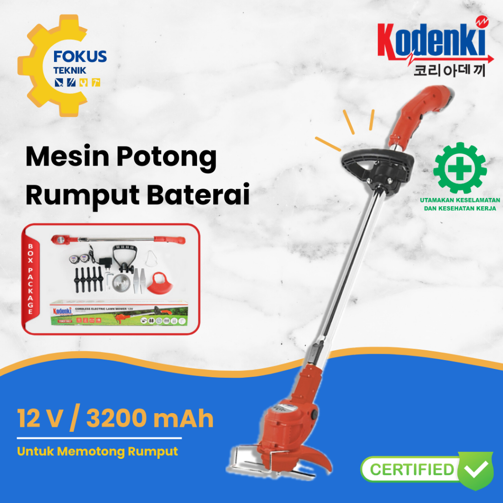 Kodenki Cordless Mesin Rumput 12 V
