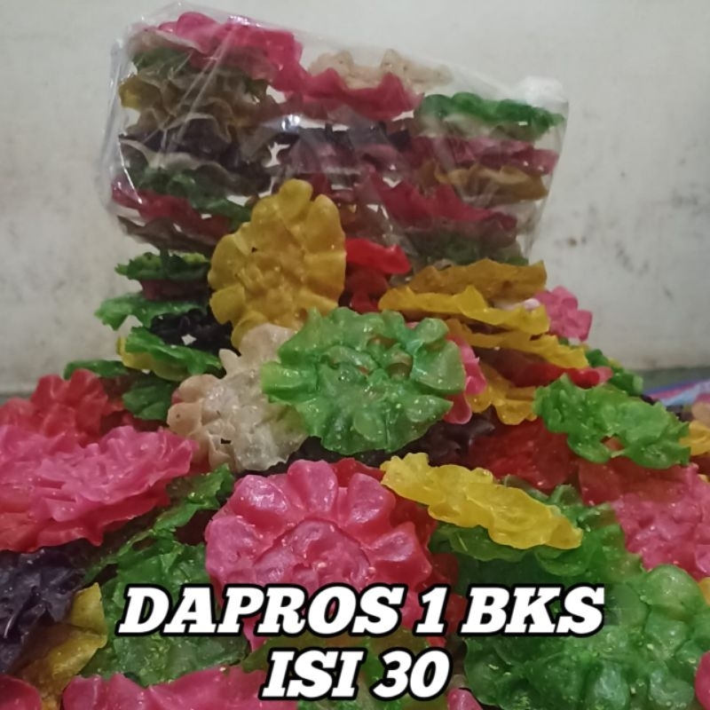 

kerupuk Dapros /kembang Ros mentah isi 30 pcs