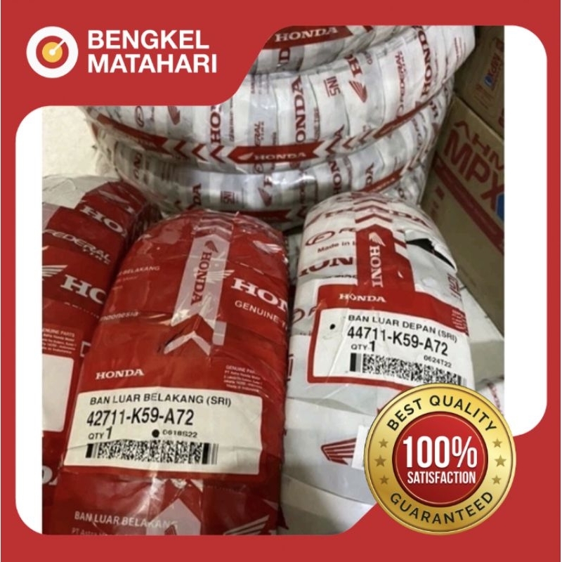 BAN TUBELESS SET  FEDERAL K59-A72 90/80-14 DAN 100/80-14 ORIGINAL AHM