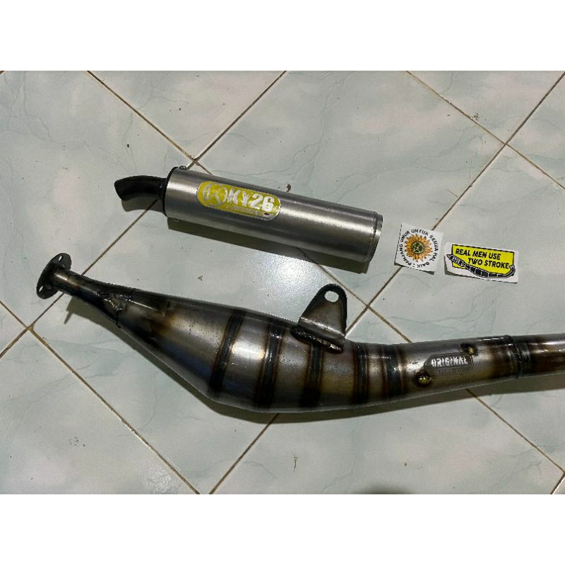 Knalpot Kolong Samping Yamaha F1ZR Force1 FIZR Plat Karat Silencer Alumunium by KY26 Racing
