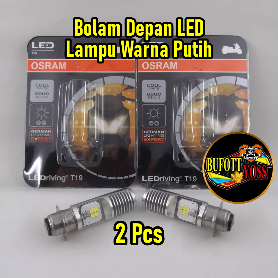 BOLAM LED OSRAM LAMPU PUTIH BOLAM KAKI 1 BOLAM OSRAM 2PCS BEAT / MIO BOLAM DEPAN UNTUK SEMUA MOTOR