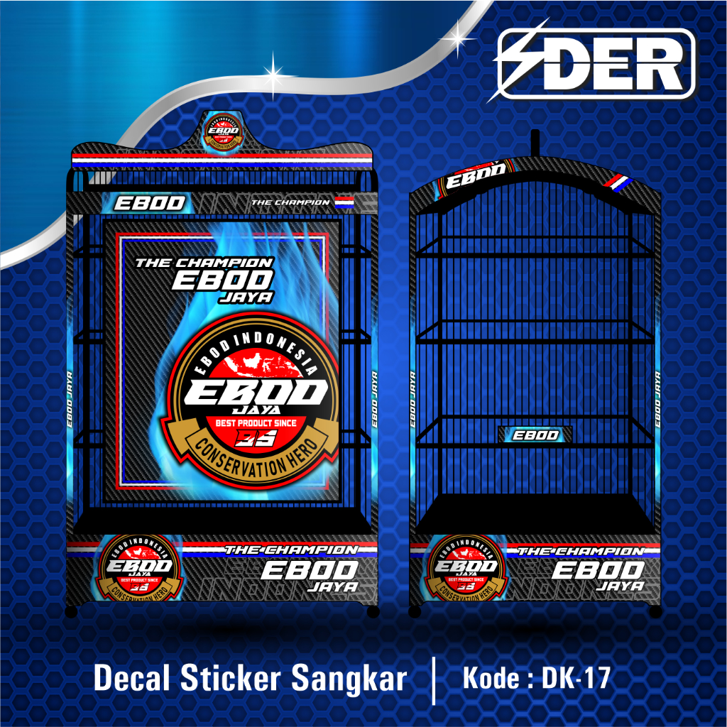 Sticker Decal Sangkar Kotak Kacer Kenari EBOD JAYA DK17