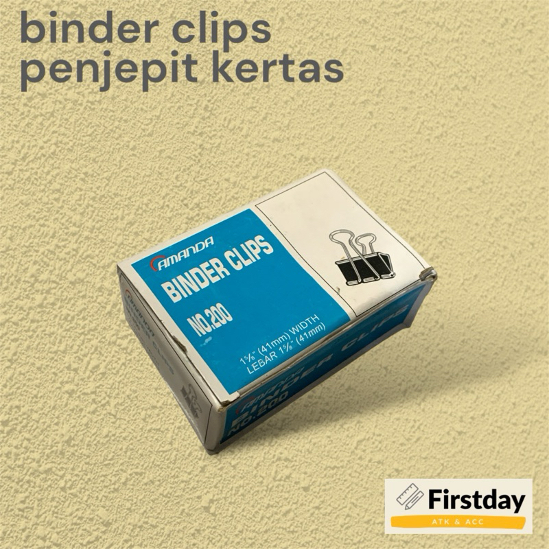 

Binder clips / Penjepit kertas binder ukuran no.200 / satu box