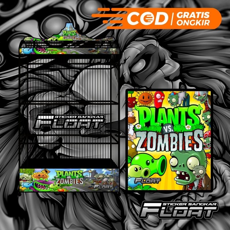 STIKER DECAL SANGKAR KANDANG BURUNG KOTAK REPLIKA GEPENGAN KOHSAN KOSAN DIAMOND BRO MOTIF PLANTS ZOM