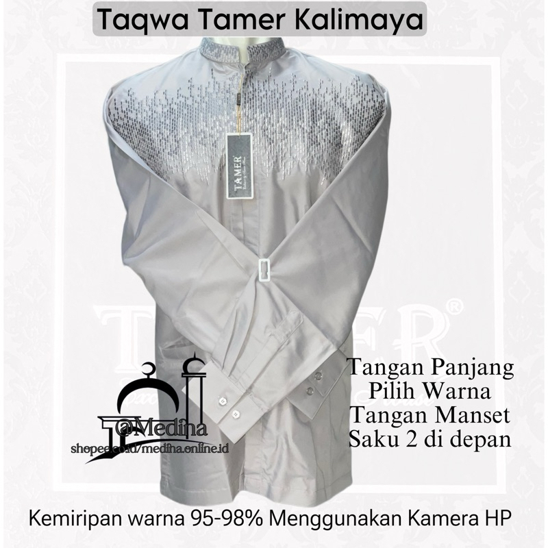 Baju Koko/ Taqwa Bordir TAMER EXCLUSIVE Tangan Panjang Manset Tipe KALIMAYA