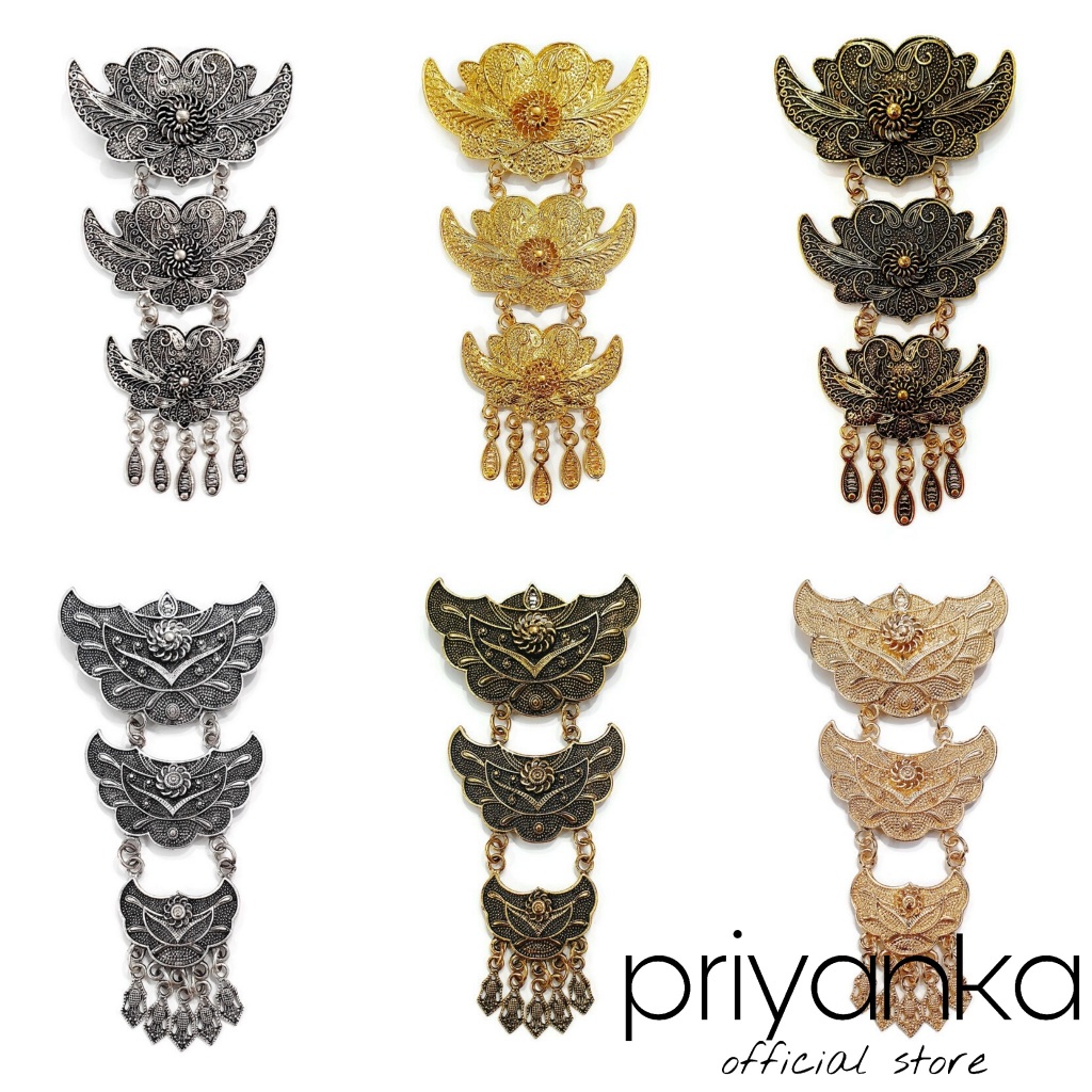 Bros Kebaya Susun Kutubaru Mewah Untuk Pesta Adat / Bros Tumpuk Bisa Jadi Kalung / Bros Hijab Murah