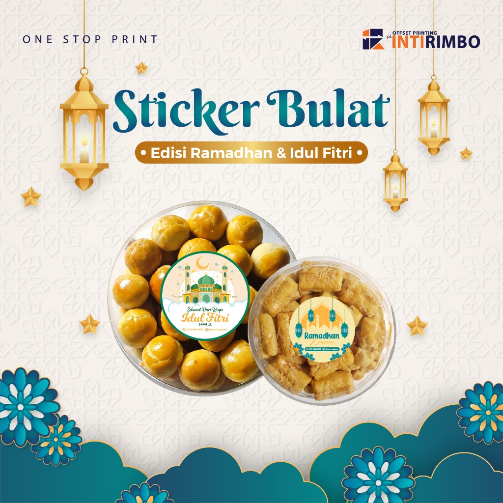 

INTI RIMBO - STICKER CUSTOM SPESIAL LEBARAN / POTONG STIKER MURAH SOUVENIR HAMPER / LABEL MAKANAN KUE