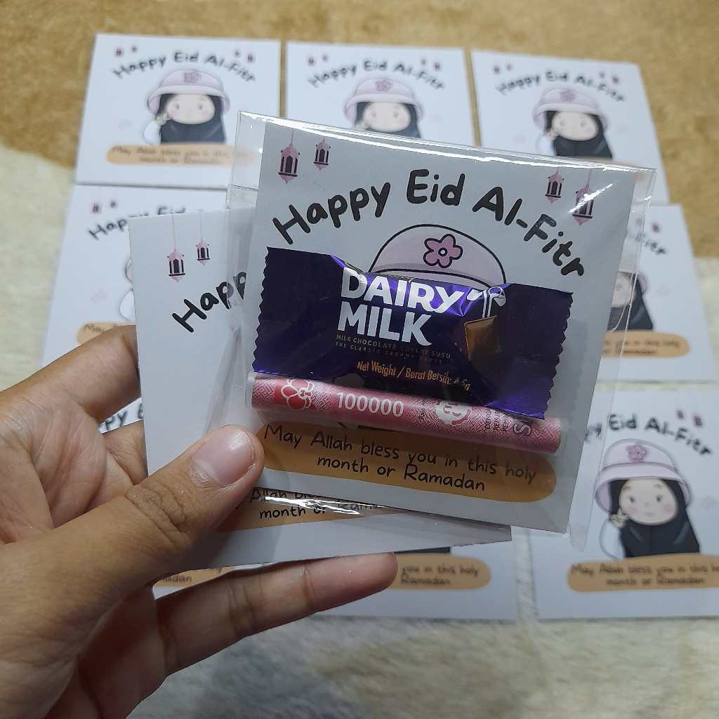 

10 Pcs Hampers Lebaran Mini Idul Fitri Amplop Lebaran Unik Snack Lebaran Cadbury Dairy Milk