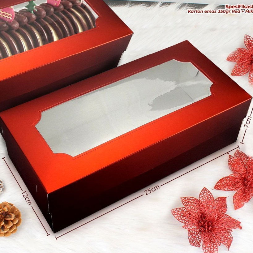 

Box Merah Chandrika Premium Untuk Bolu Brownies / Dus Kue [1 lbr]