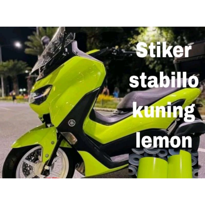 STIKER SKOTLET KUNING LEMON SCOTLET MOTOR WARNA STABILO KUNING HIJAU MERAH PINK STIKER MOTOR COD BAY