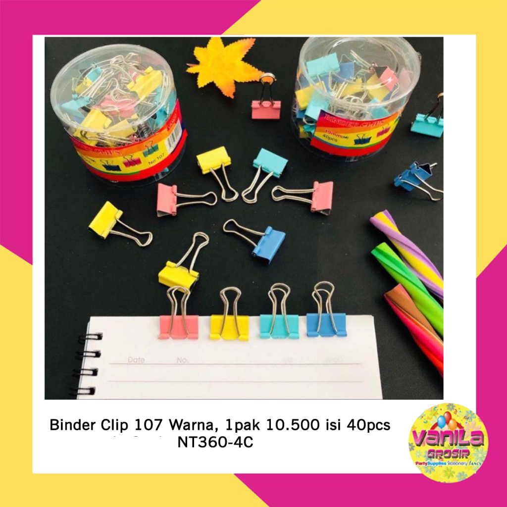 

Binder Clip Warna (Isi 40Pcs), klip penjepit kertas, penjepit kertas, klip