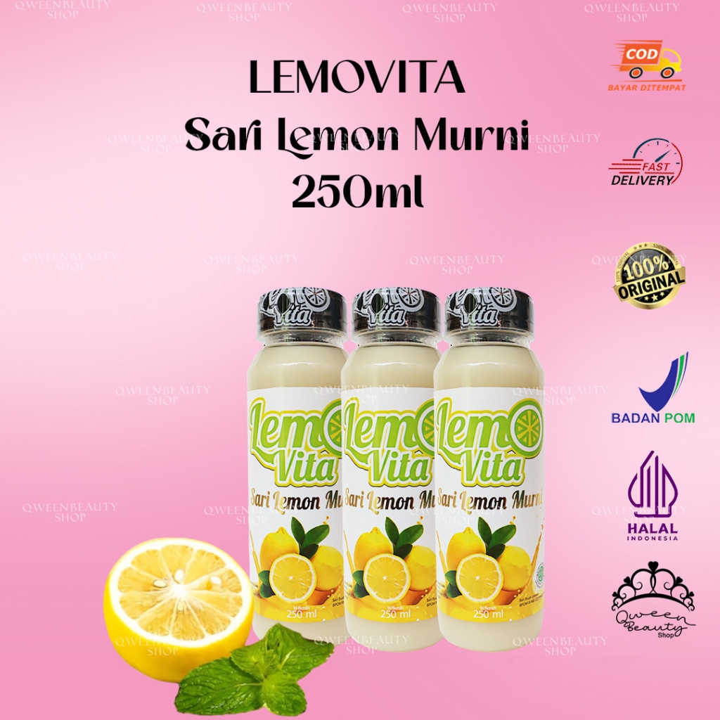 	 [ 250ml ] BPOM LEMOVITA Sari Lemon Murni Jus Lemon 100% Murni Jus Diet	