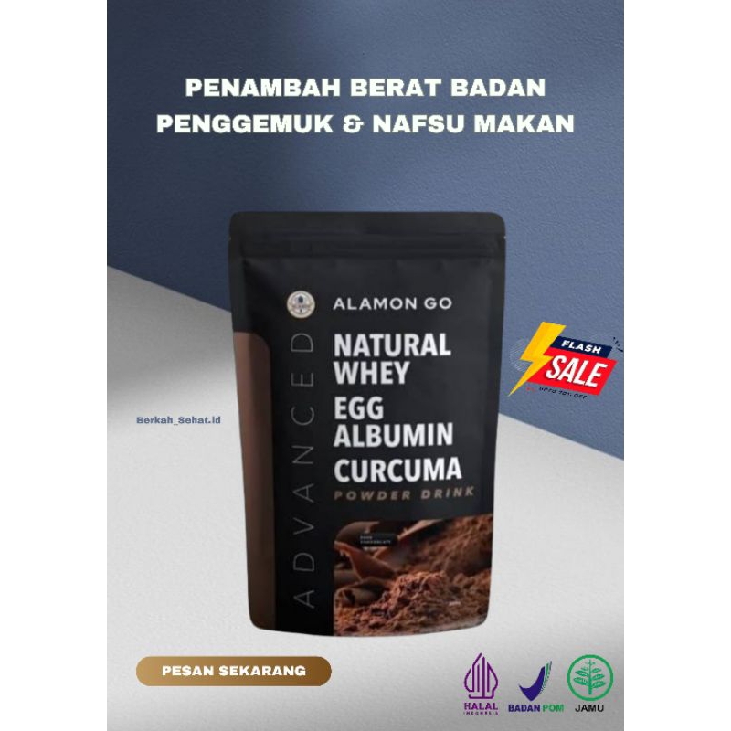 

Alamon GO Susu Penambah Berat Badan Natural Weight Gain Whey Albumin Temulawak Ribuan